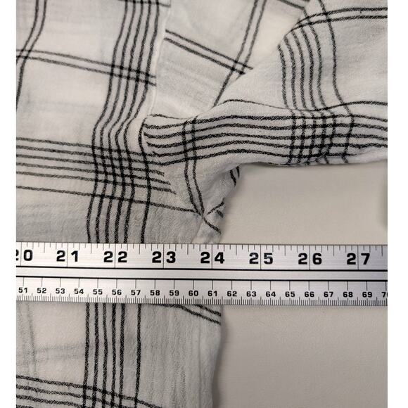 J.Jill Flannel White and Black Long Sleeve Size Large - Picture 5 of 9